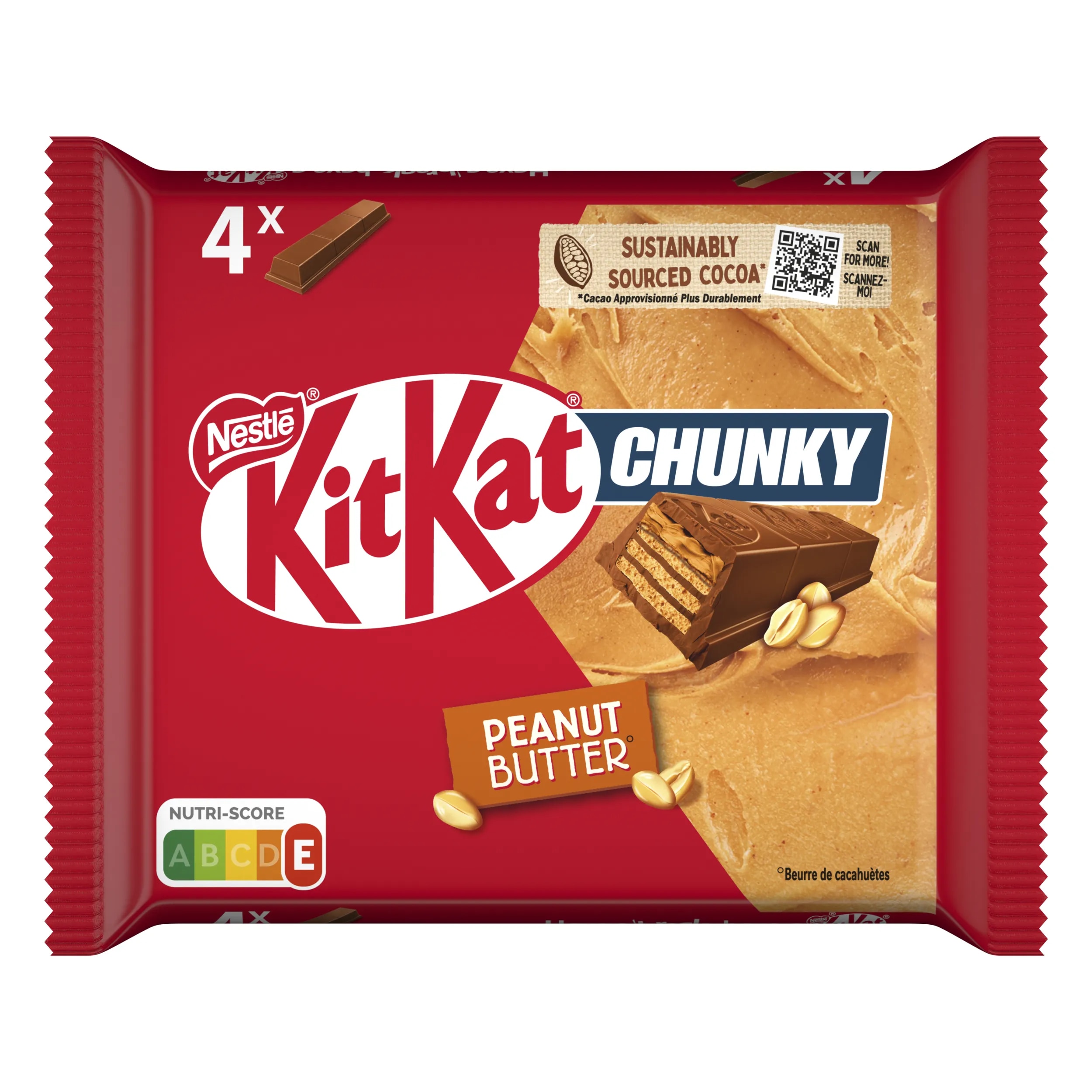 KitKat® Chunky Peanut Butter com chocolate e manteiga de amendoim
